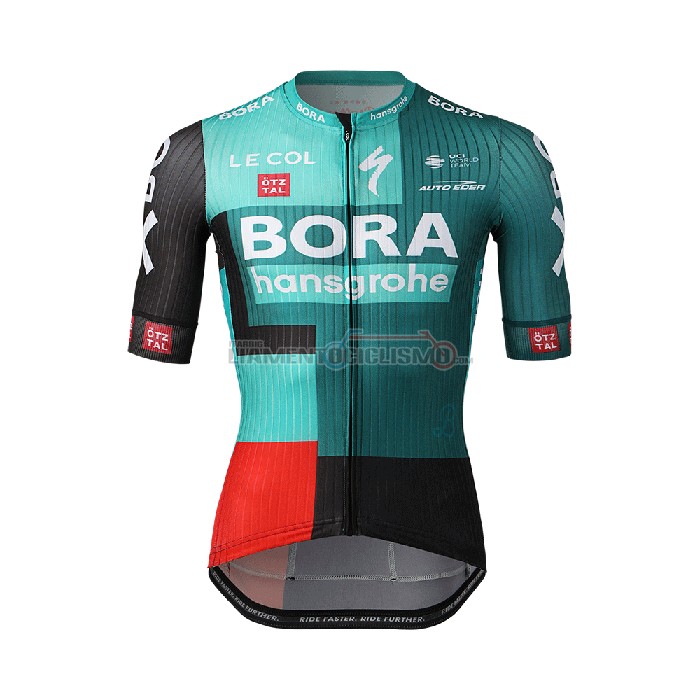 Abbigliamento Ciclismo Bora Hansgrone Manica Corta 2022 Verde Rosso